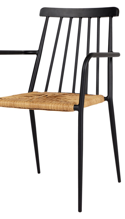 Havestol stabelbar alu/rattan sort - Envy